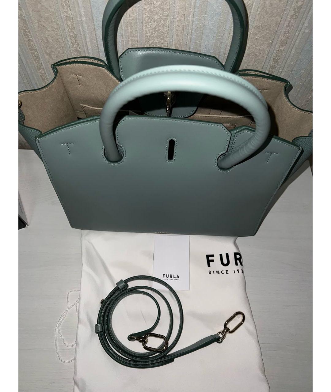 FURLA Зеленая кожаная сумка тоут, фото 7