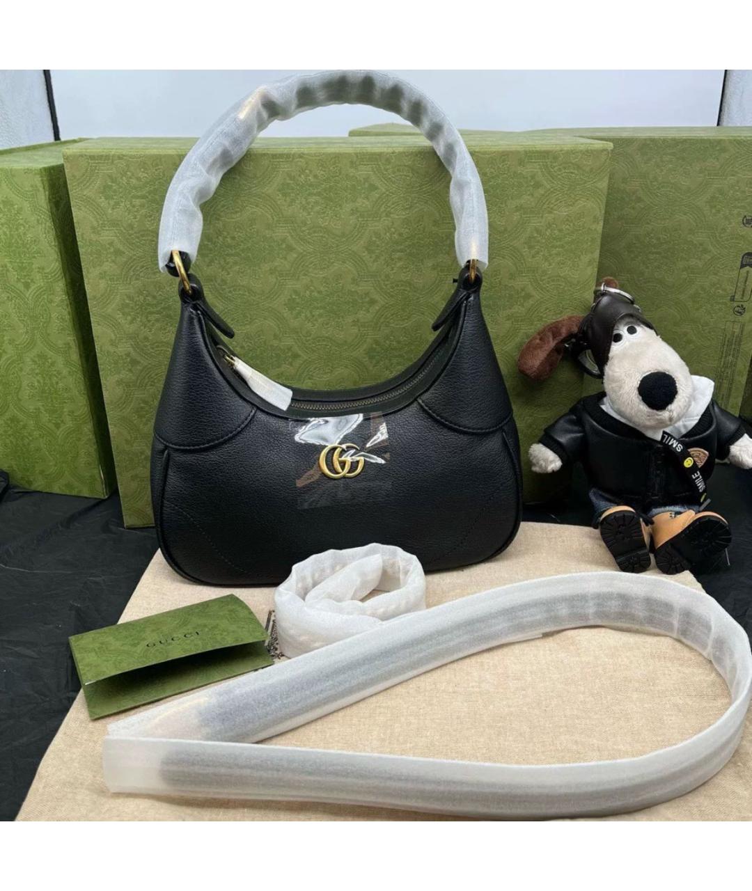 GUCCI Черная кожаная сумка через плечо, фото 2