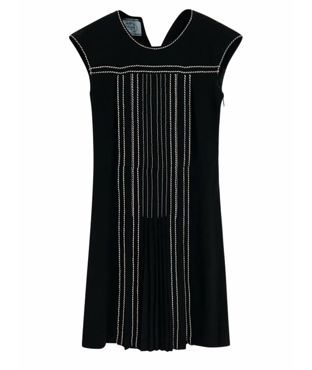 PRADA Черное вискозное повседневное платье, фото 1