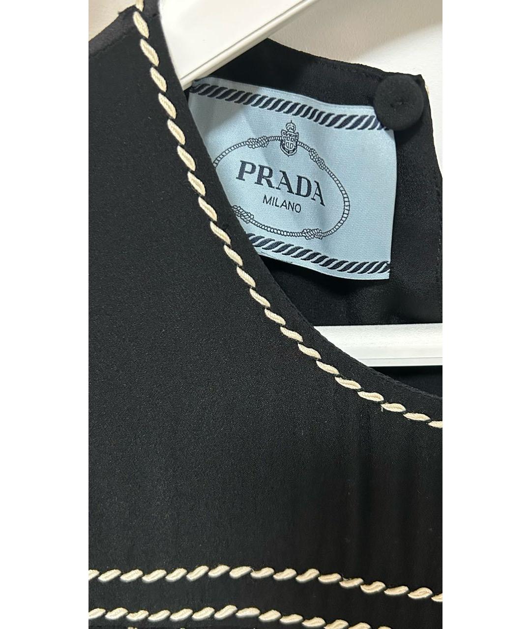 PRADA Черное вискозное повседневное платье, фото 3