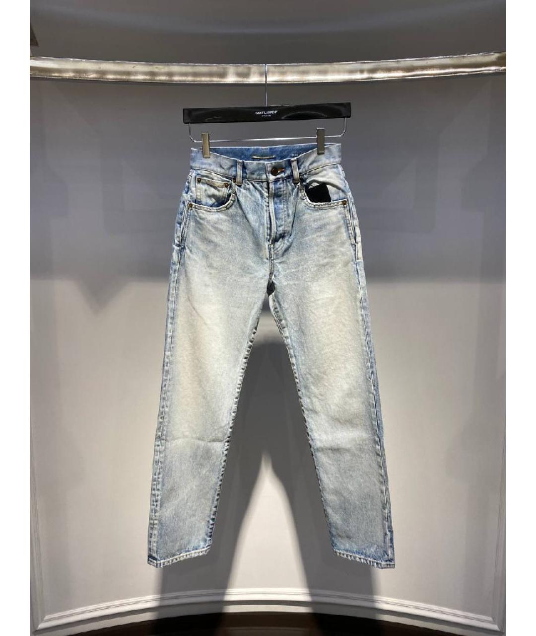 SAINT LAURENT Голубые джинсы слим, фото 3