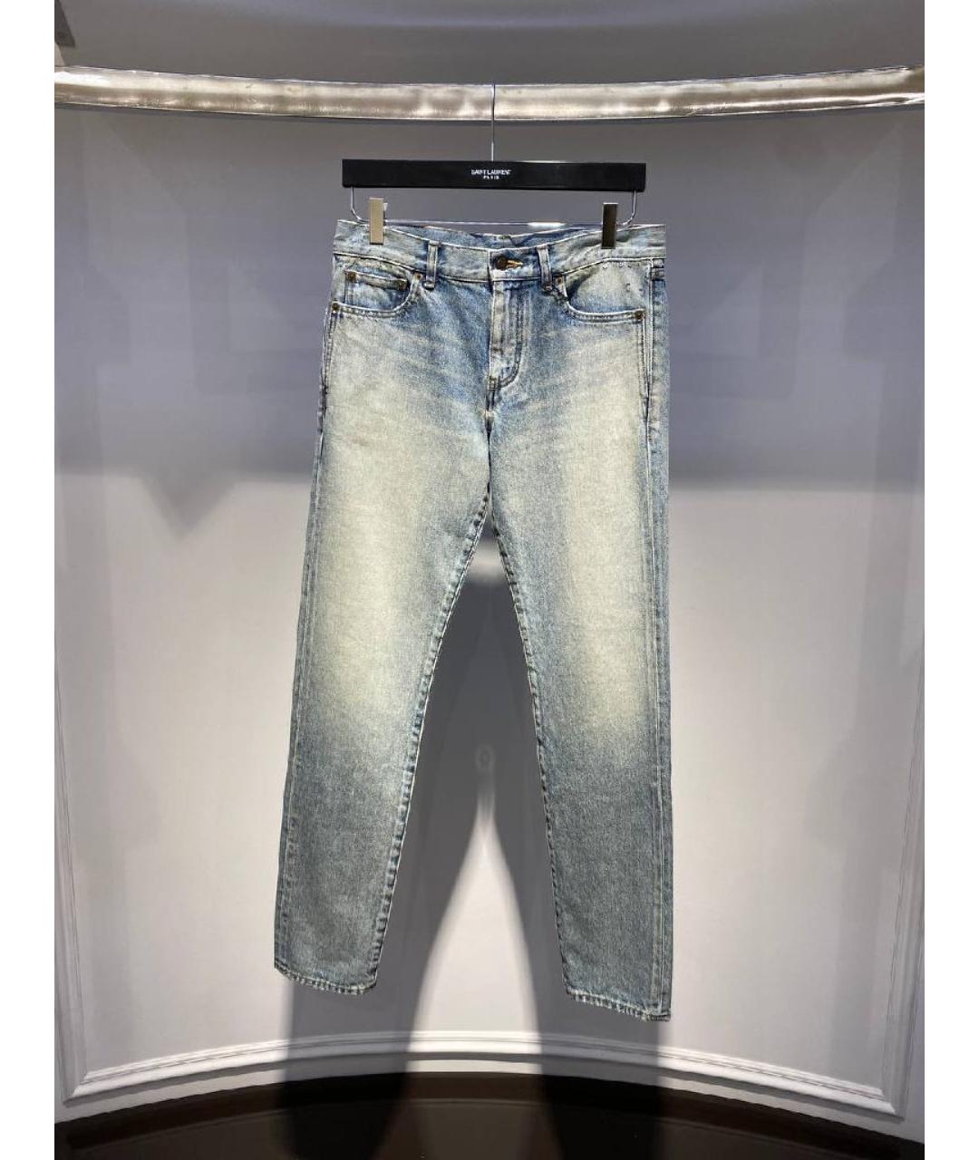 SAINT LAURENT Голубые прямые джинсы, фото 3