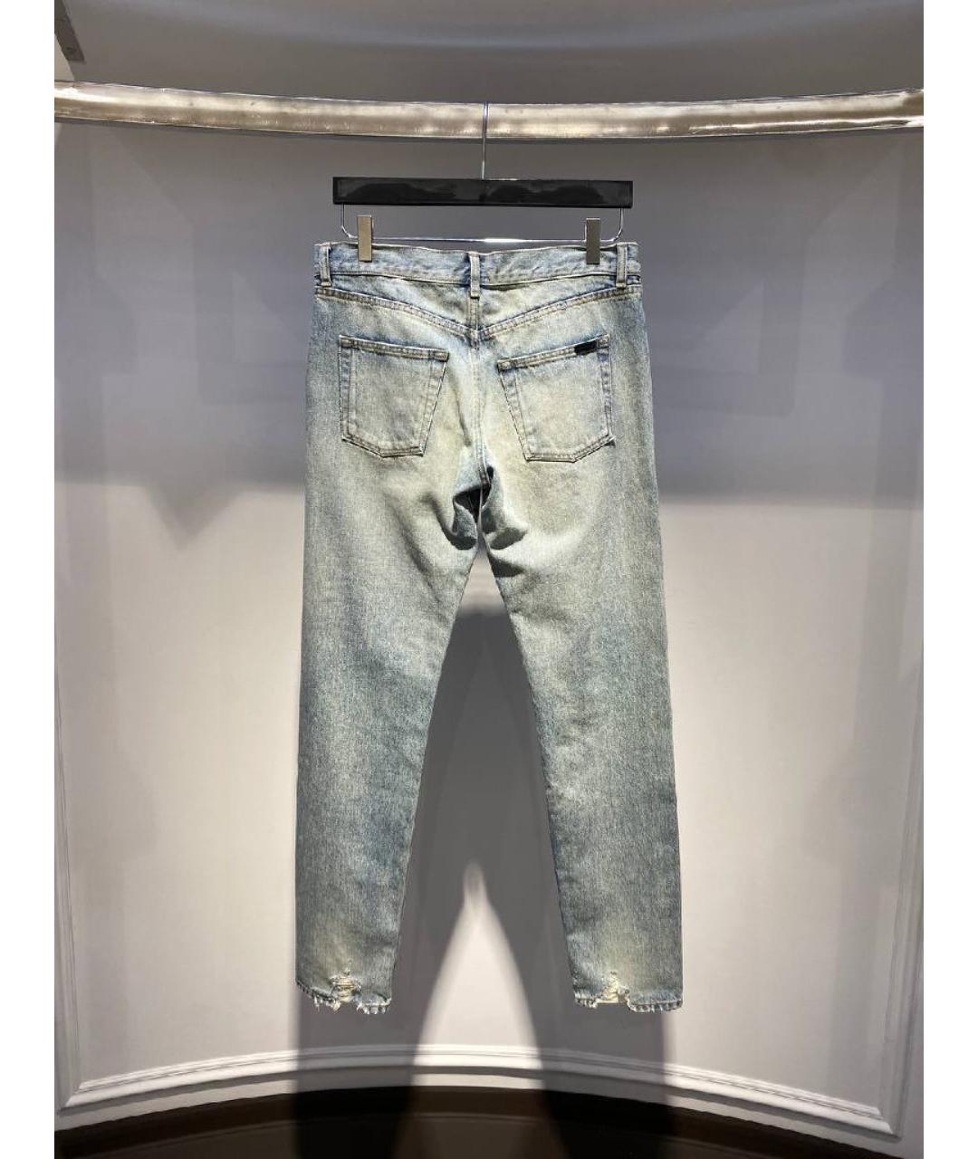 SAINT LAURENT Голубые прямые джинсы, фото 2
