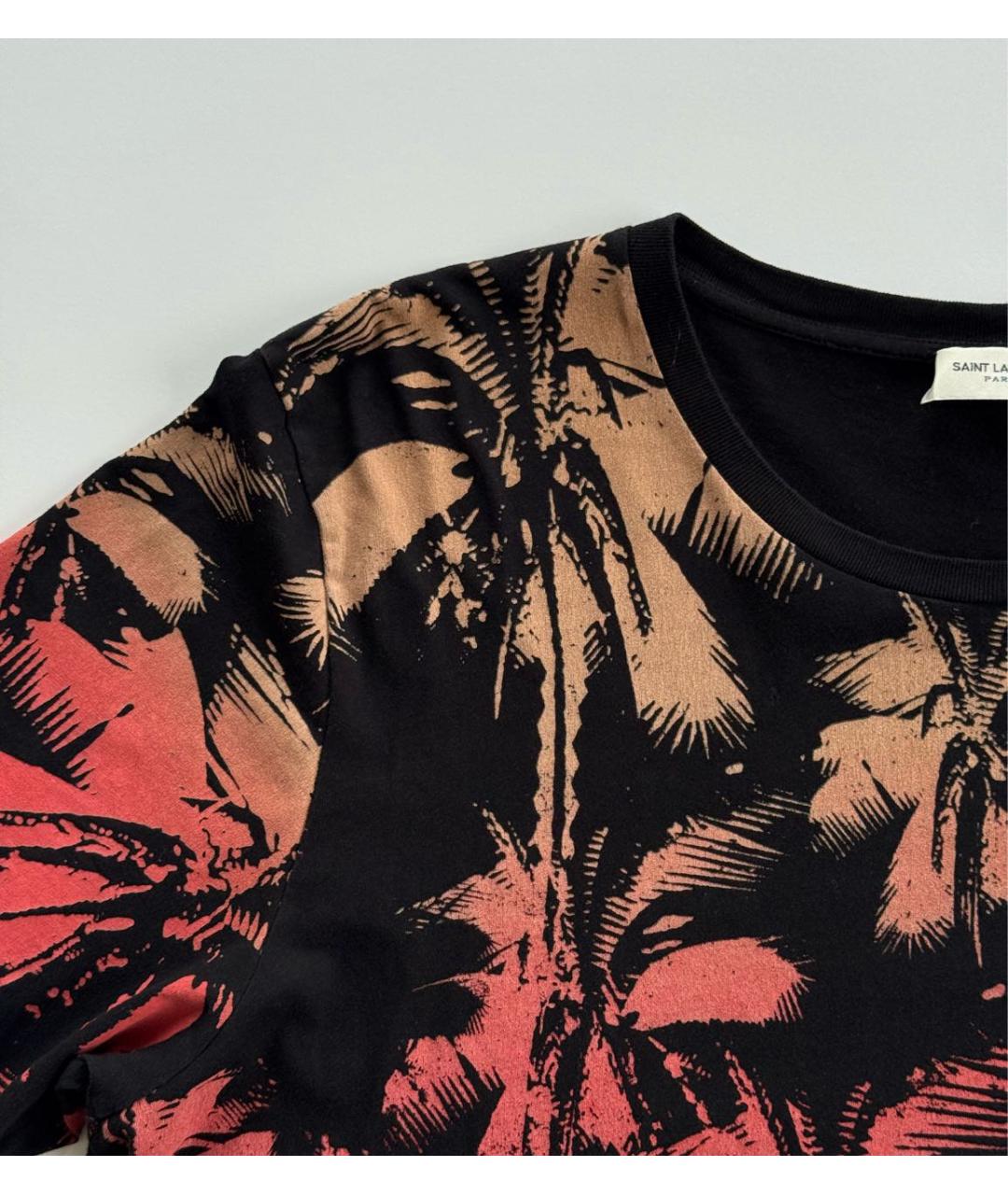 SAINT LAURENT Черная хлопковая футболка, фото 3