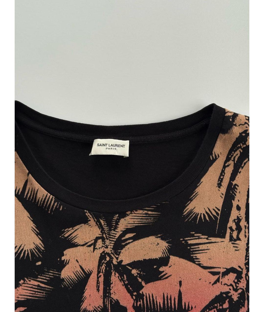 SAINT LAURENT Черная хлопковая футболка, фото 4