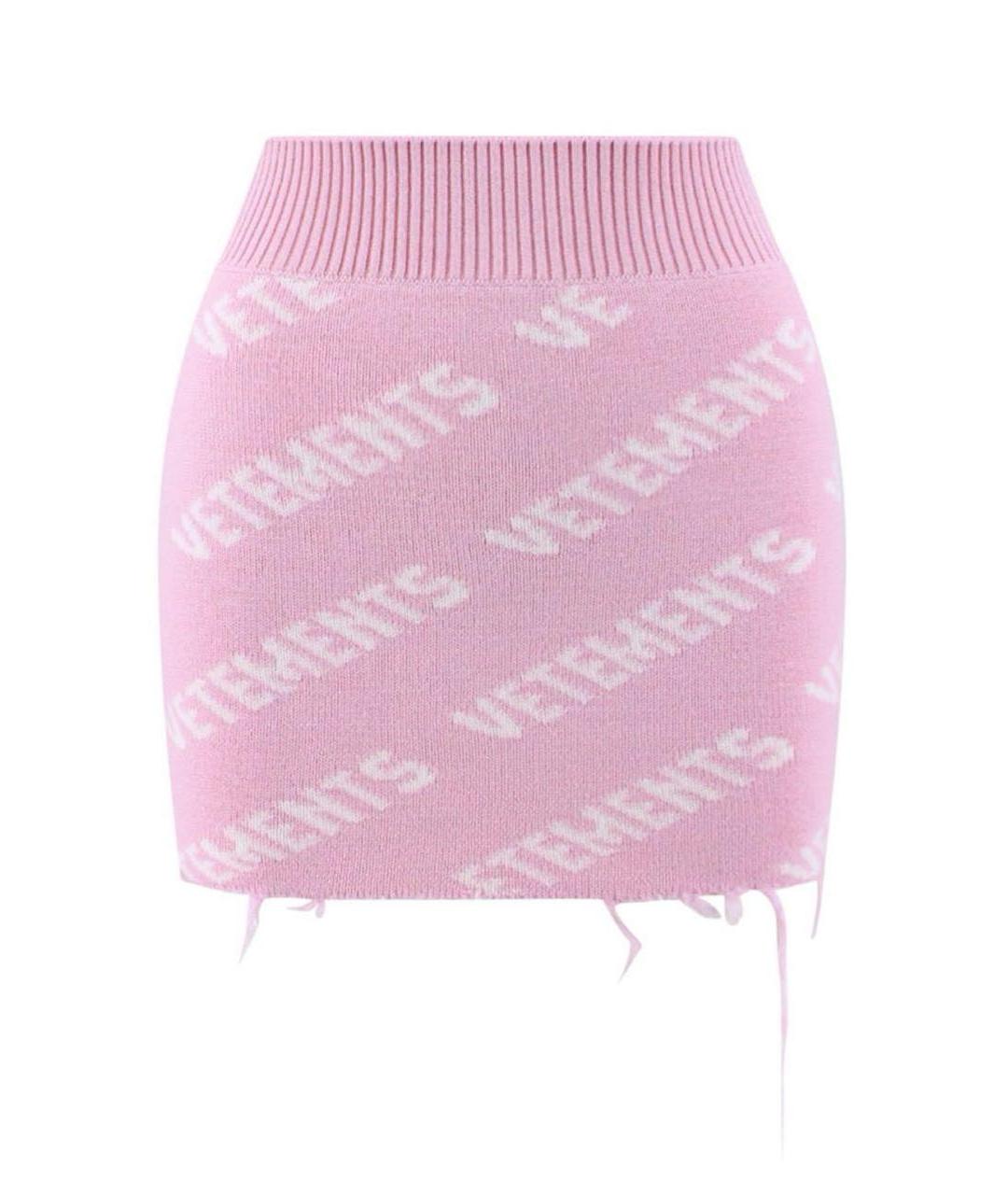 VETEMENTS Розовый шерстяной костюм с юбками, фото 2