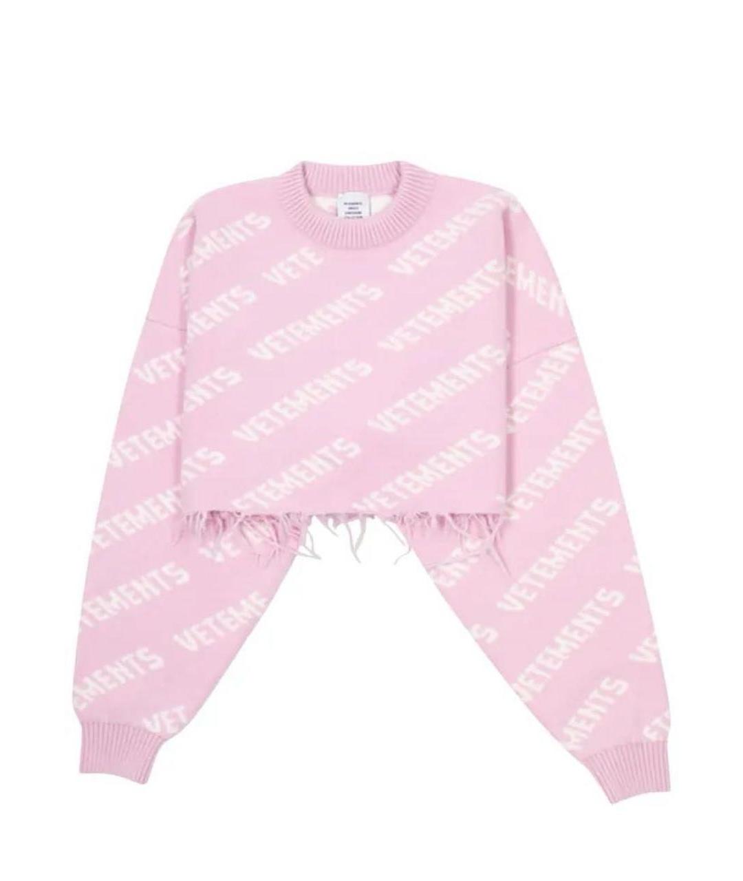 VETEMENTS Розовый шерстяной костюм с юбками, фото 7