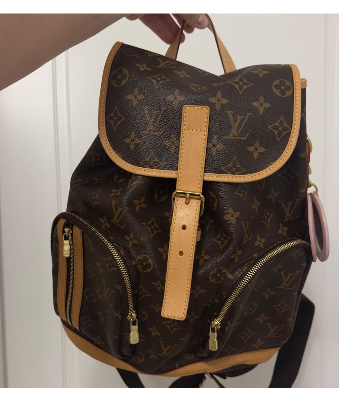 LOUIS VUITTON Коричневый кожаный рюкзак, фото 7