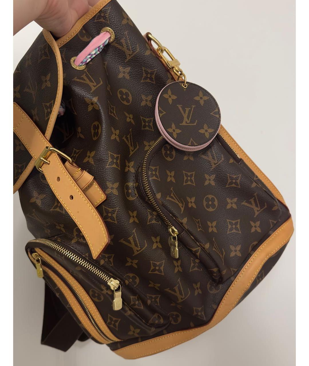 LOUIS VUITTON Коричневый кожаный рюкзак, фото 2