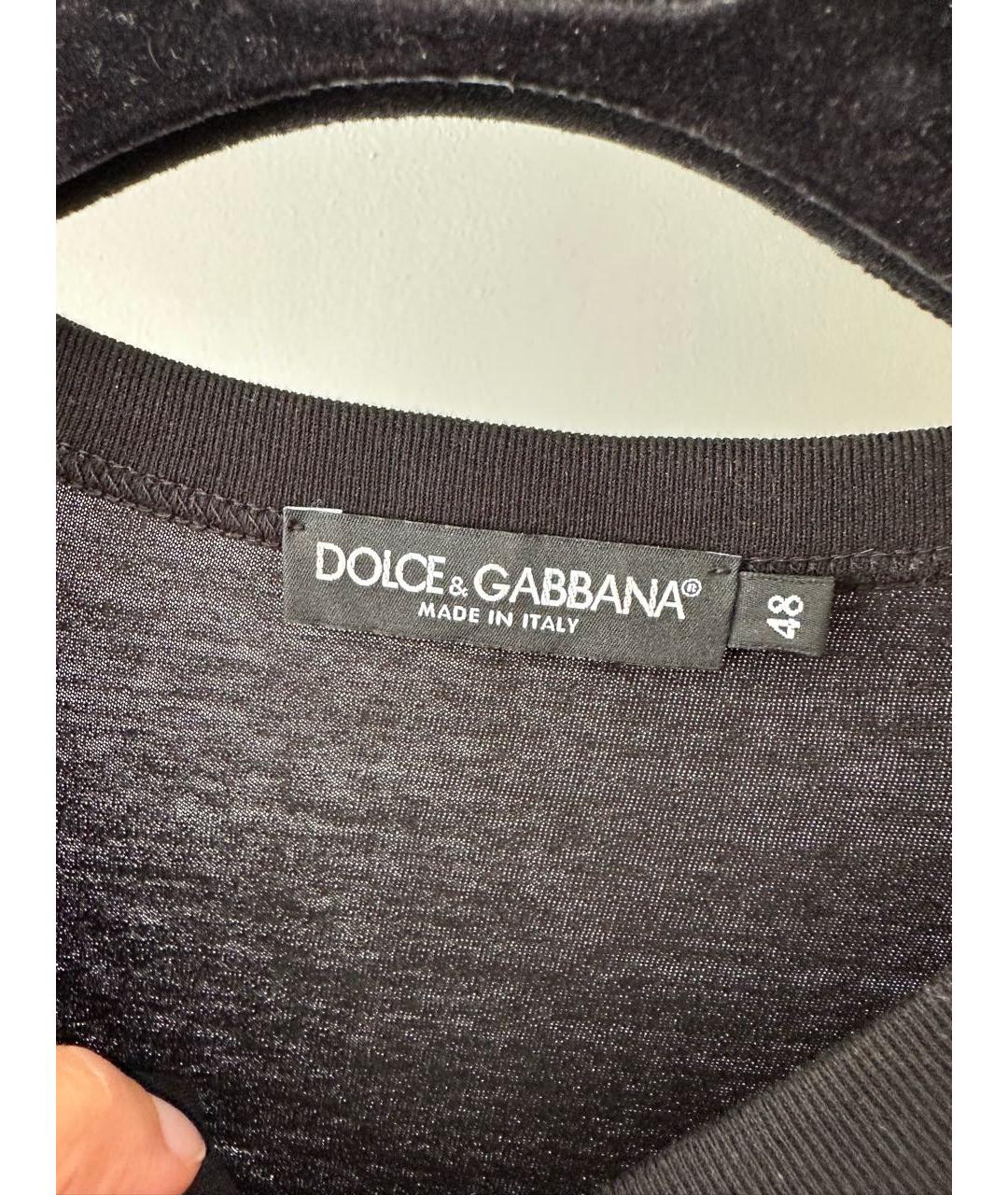 DOLCE&GABBANA Черная хлопковая футболка, фото 4