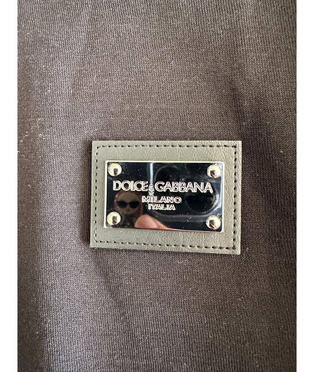 DOLCE&GABBANA Черная хлопковая футболка, фото 5