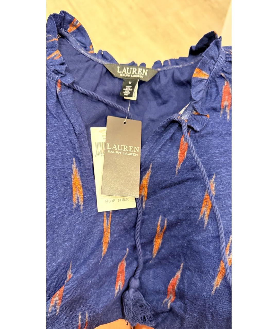 RALPH LAUREN Синяя полиэстеровая блузы, фото 3