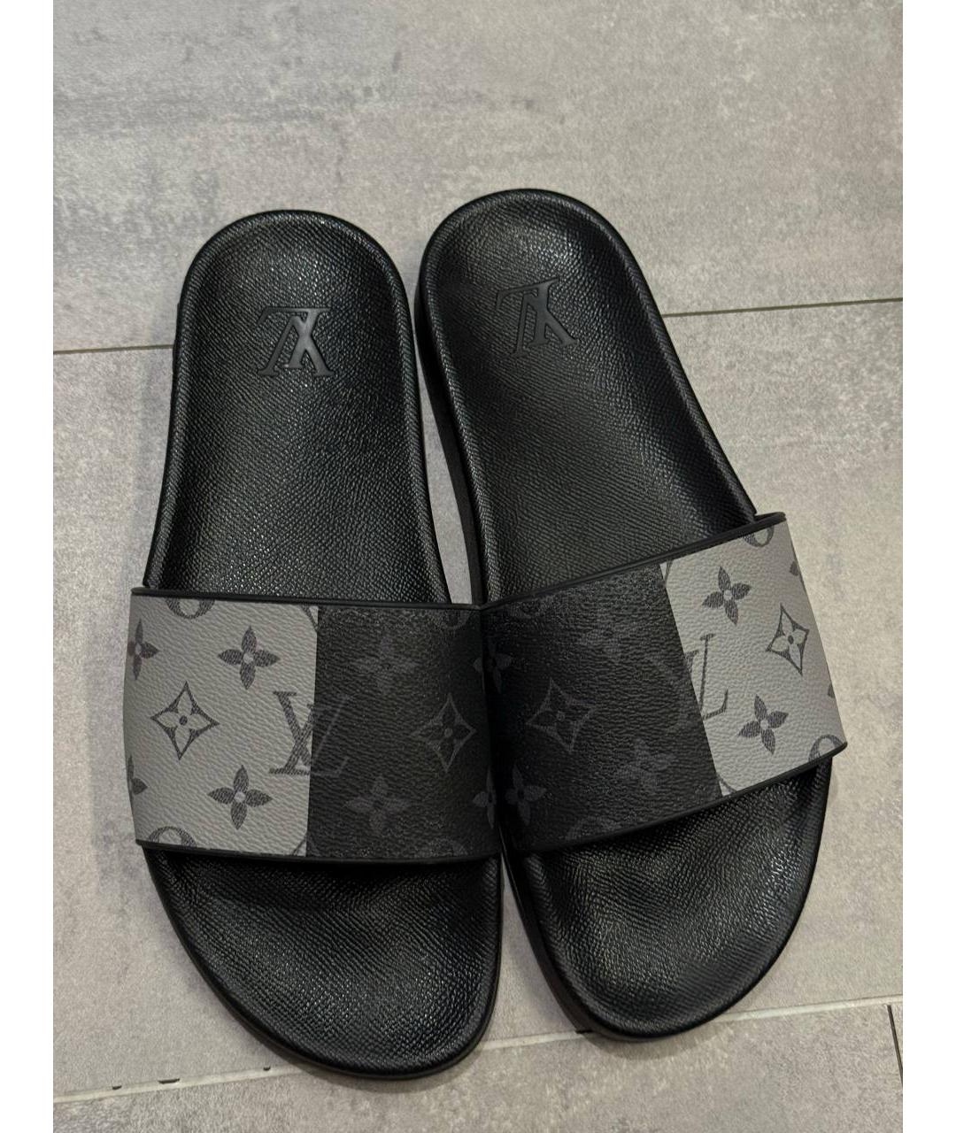 LOUIS VUITTON Черные шлепанцы, фото 3