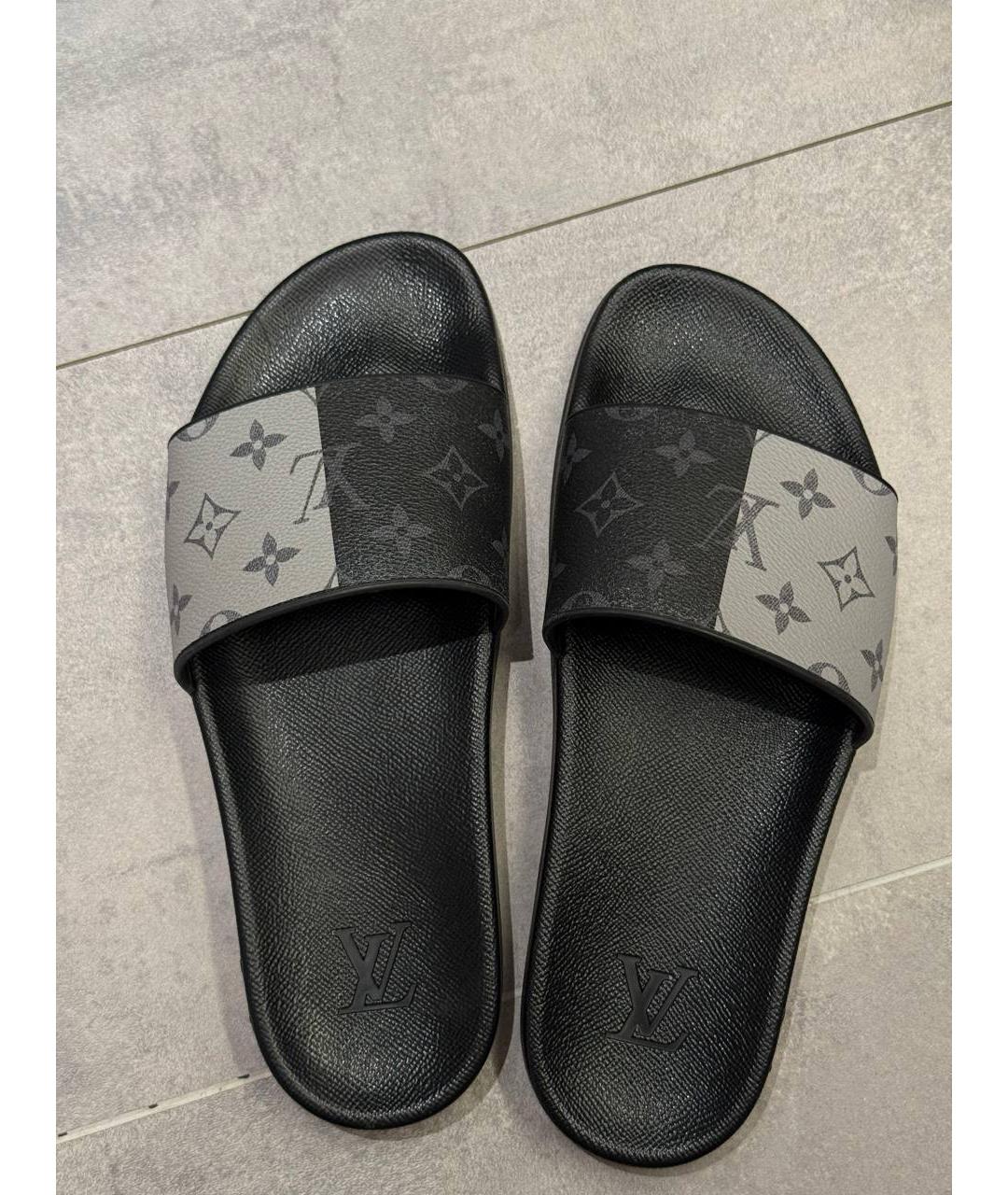 LOUIS VUITTON Черные шлепанцы, фото 2