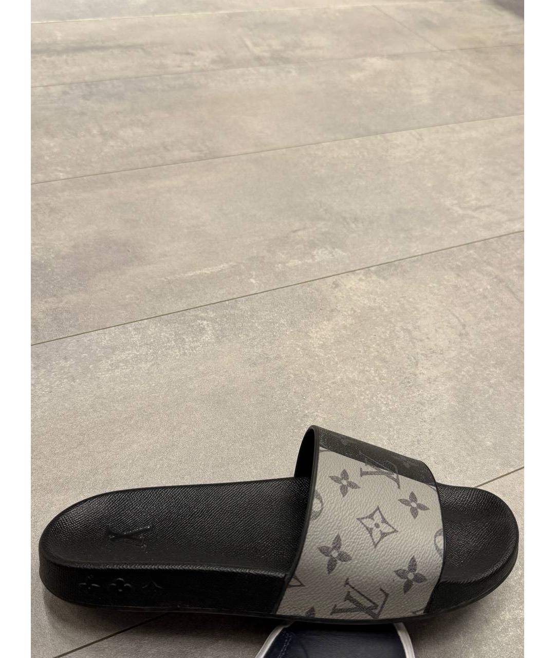 LOUIS VUITTON Черные шлепанцы, фото 7