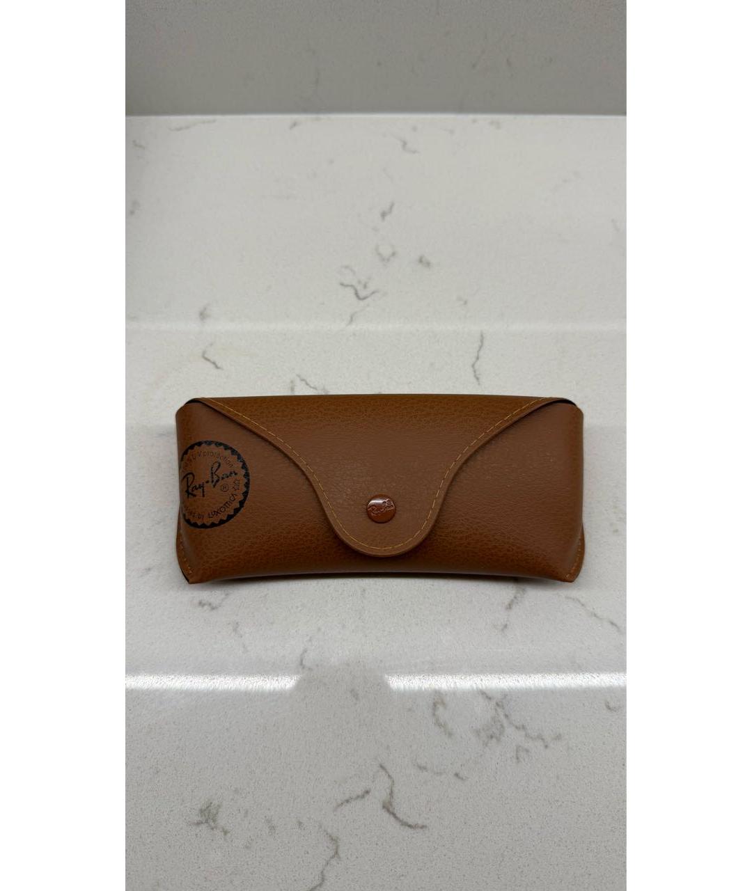 RAY BAN Золотые металлические солнцезащитные очки, фото 4