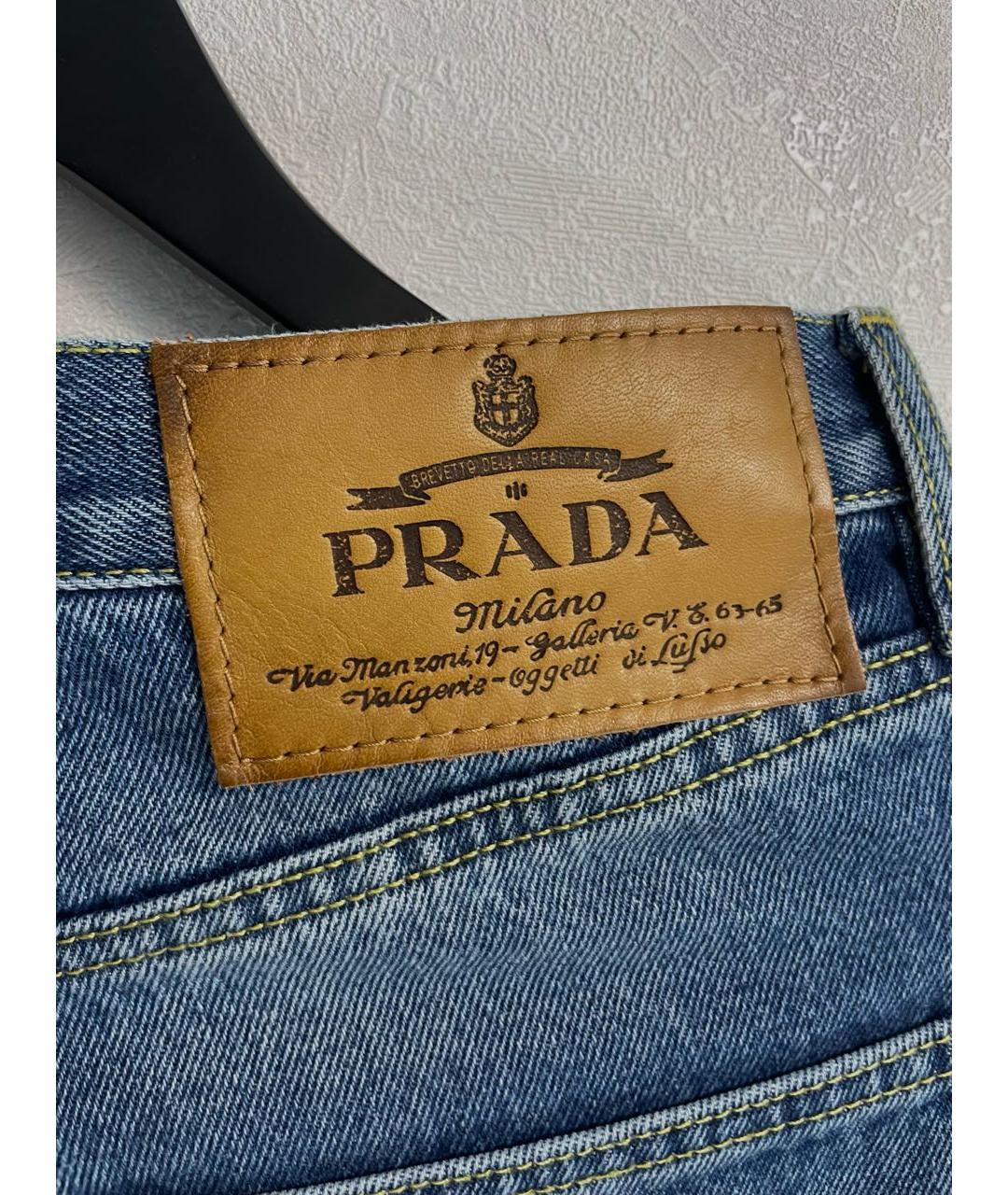 PRADA Голубые деним шорты, фото 4