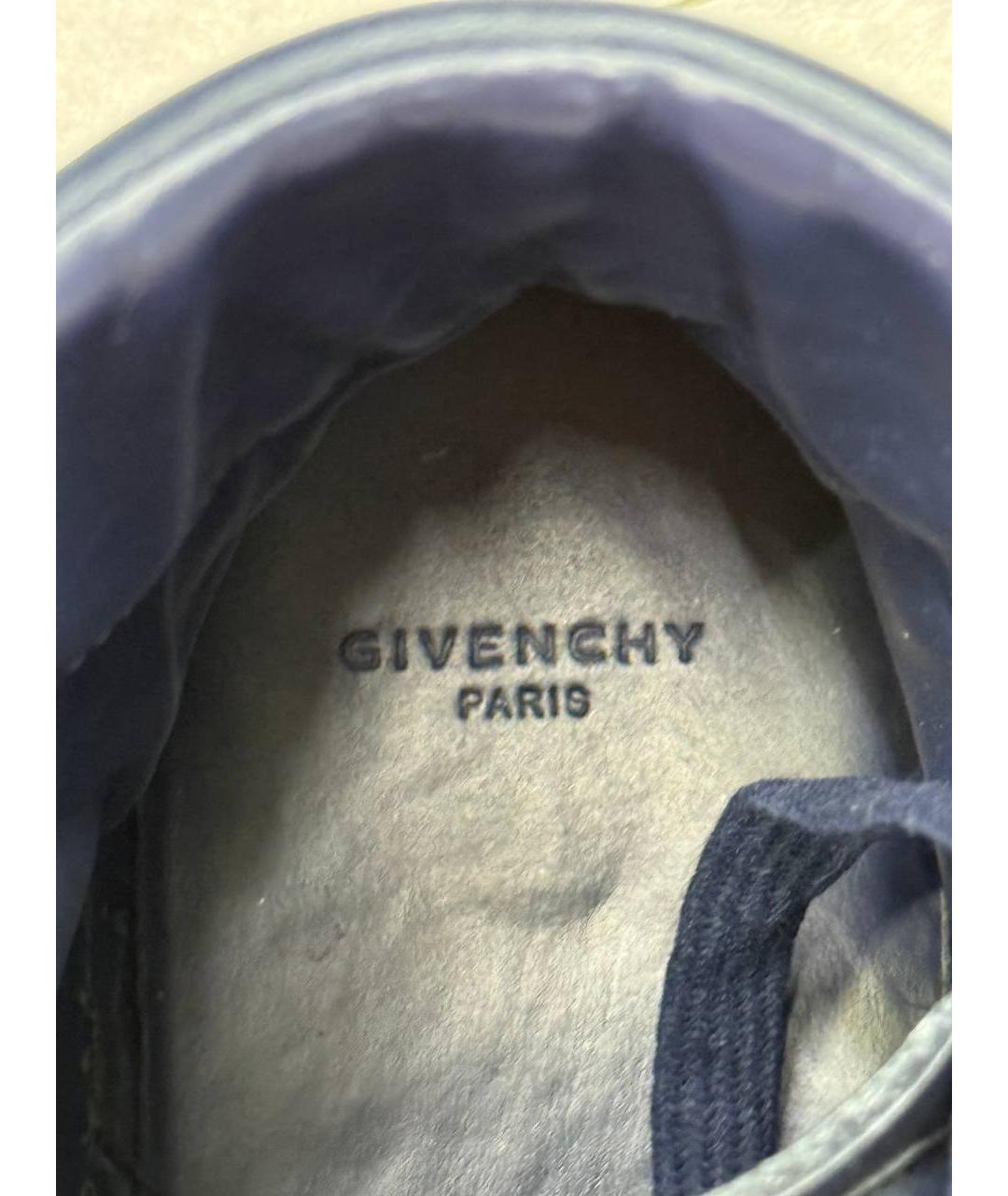 GIVENCHY Темно-синие высокие кроссовки / кеды из искусственной кожи, фото 3