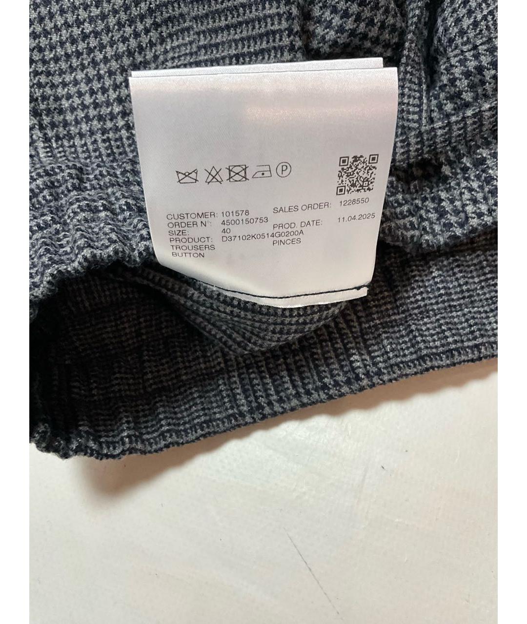 KITON Антрацитовые шерстяные прямые брюки, фото 6