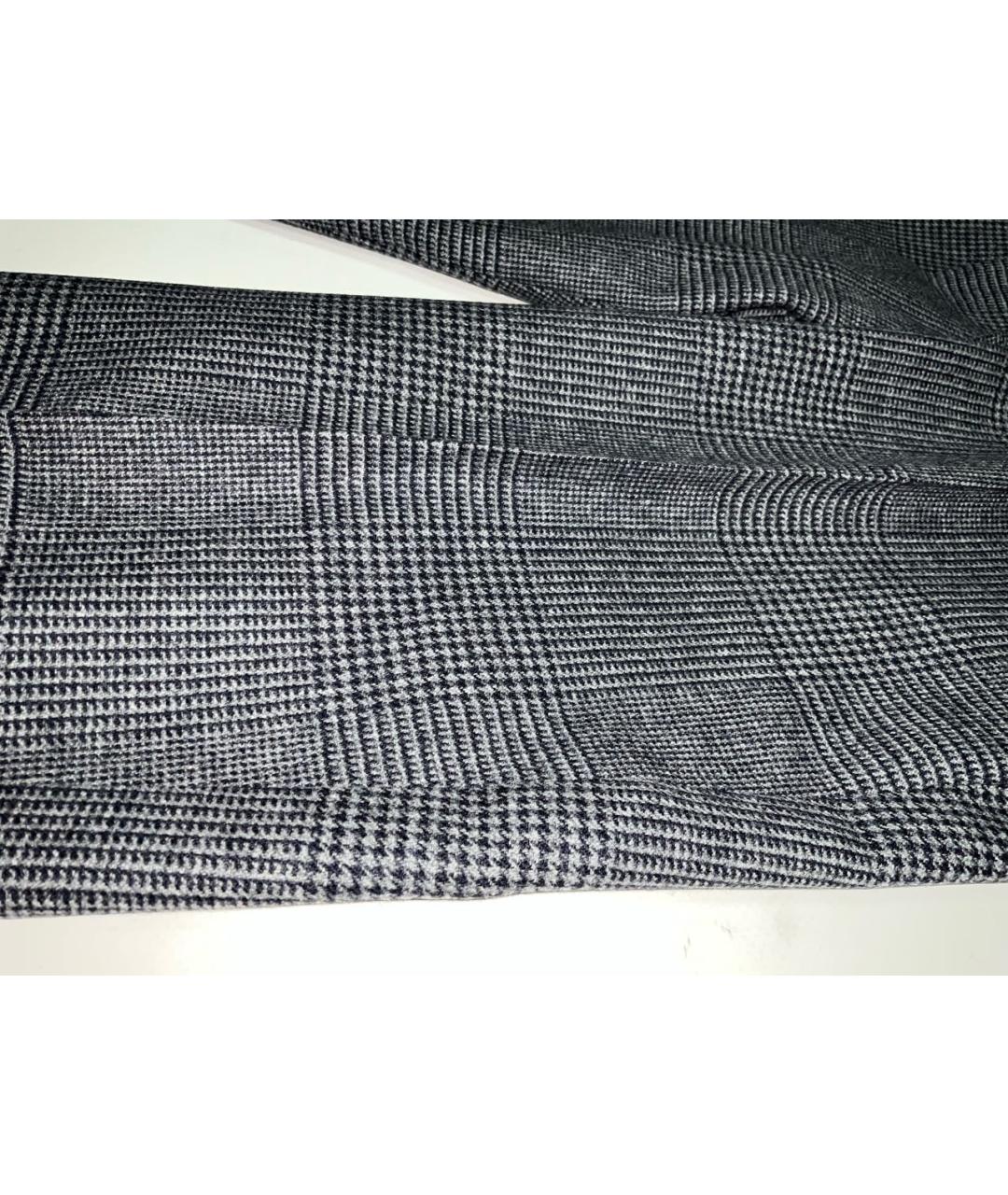 KITON Антрацитовые шерстяные прямые брюки, фото 4