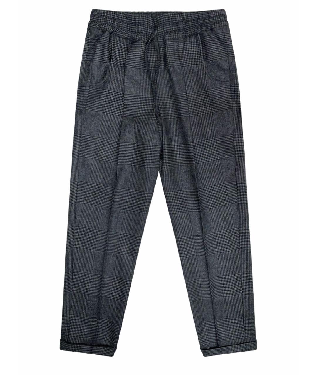 KITON Антрацитовые шерстяные прямые брюки, фото 1