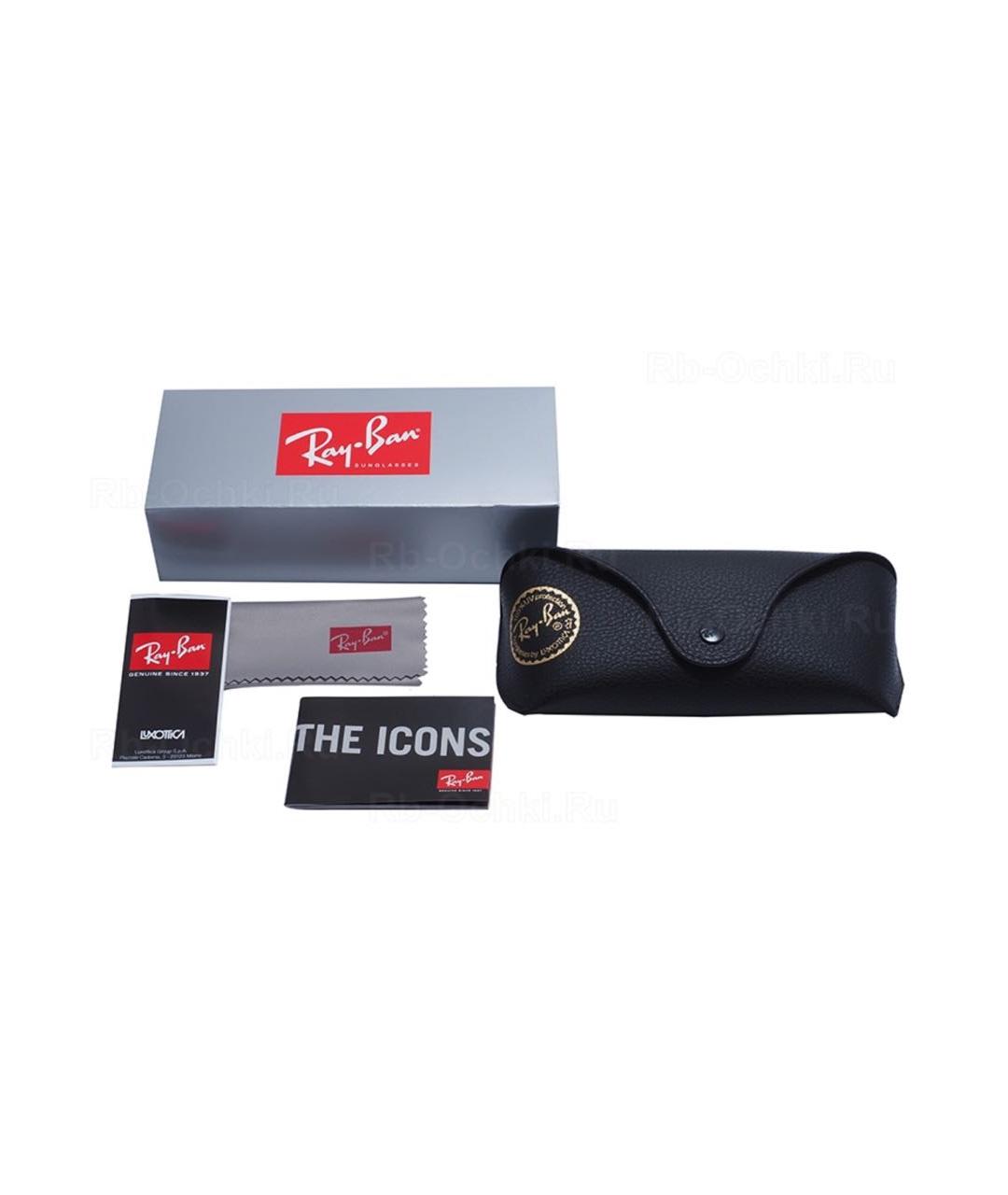 RAY BAN Черные пластиковые солнцезащитные очки, фото 4