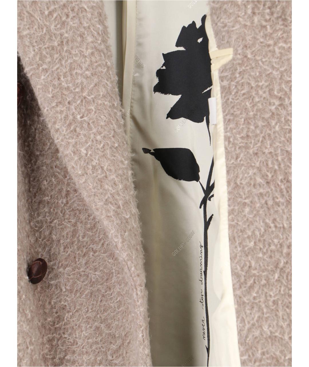 GOLDEN GOOSE DELUXE BRAND Бежевое шерстяное пальто, фото 4