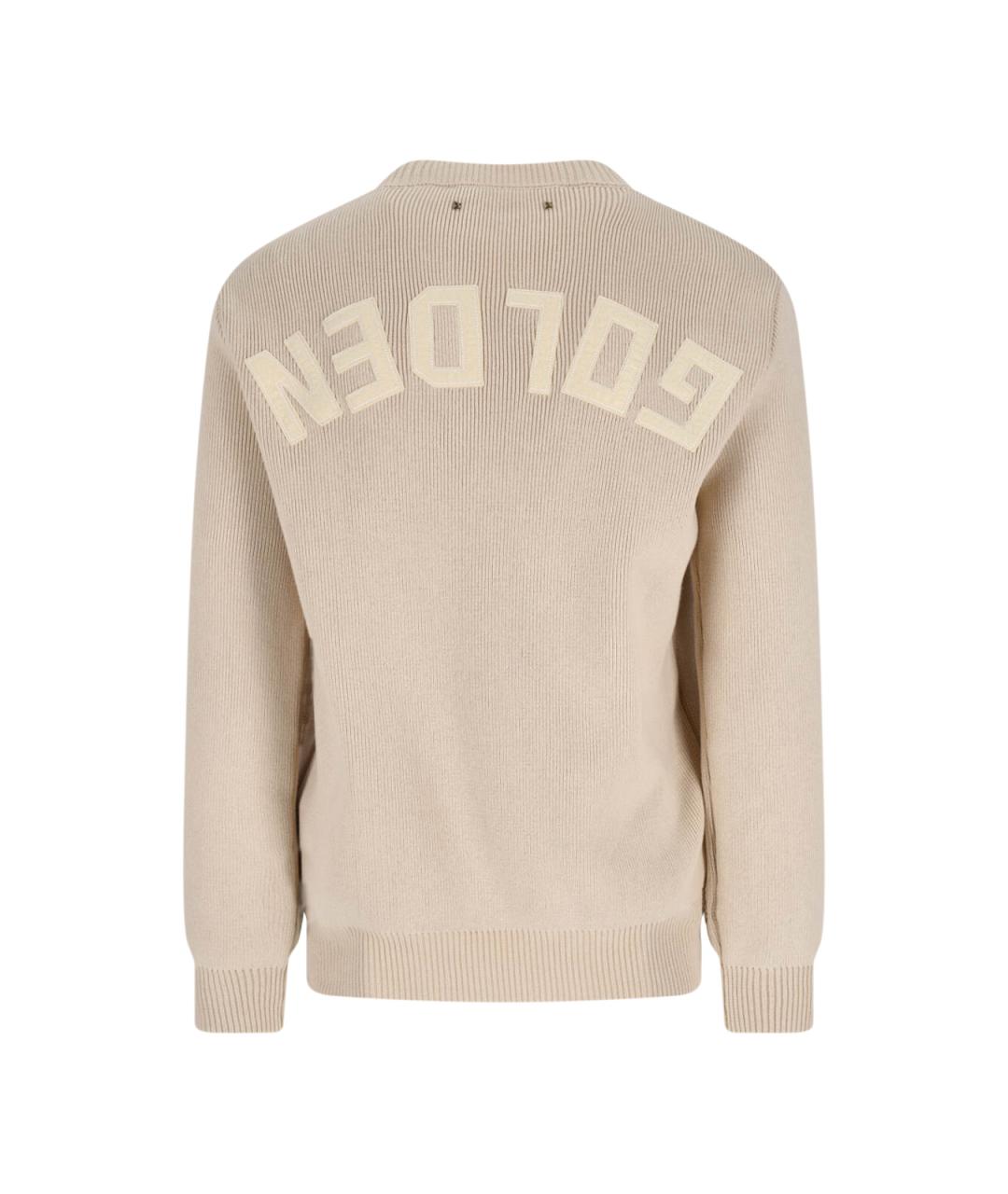 GOLDEN GOOSE DELUXE BRAND Бежевый хлопковый джемпер / свитер, фото 2