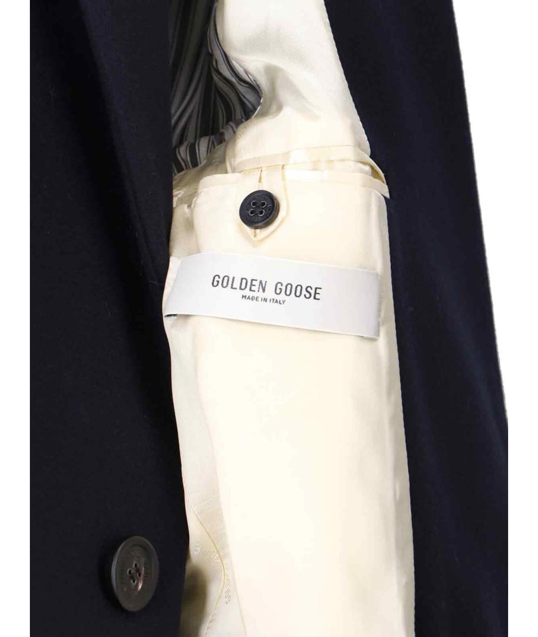 GOLDEN GOOSE DELUXE BRAND Синее шерстяное пальто, фото 5