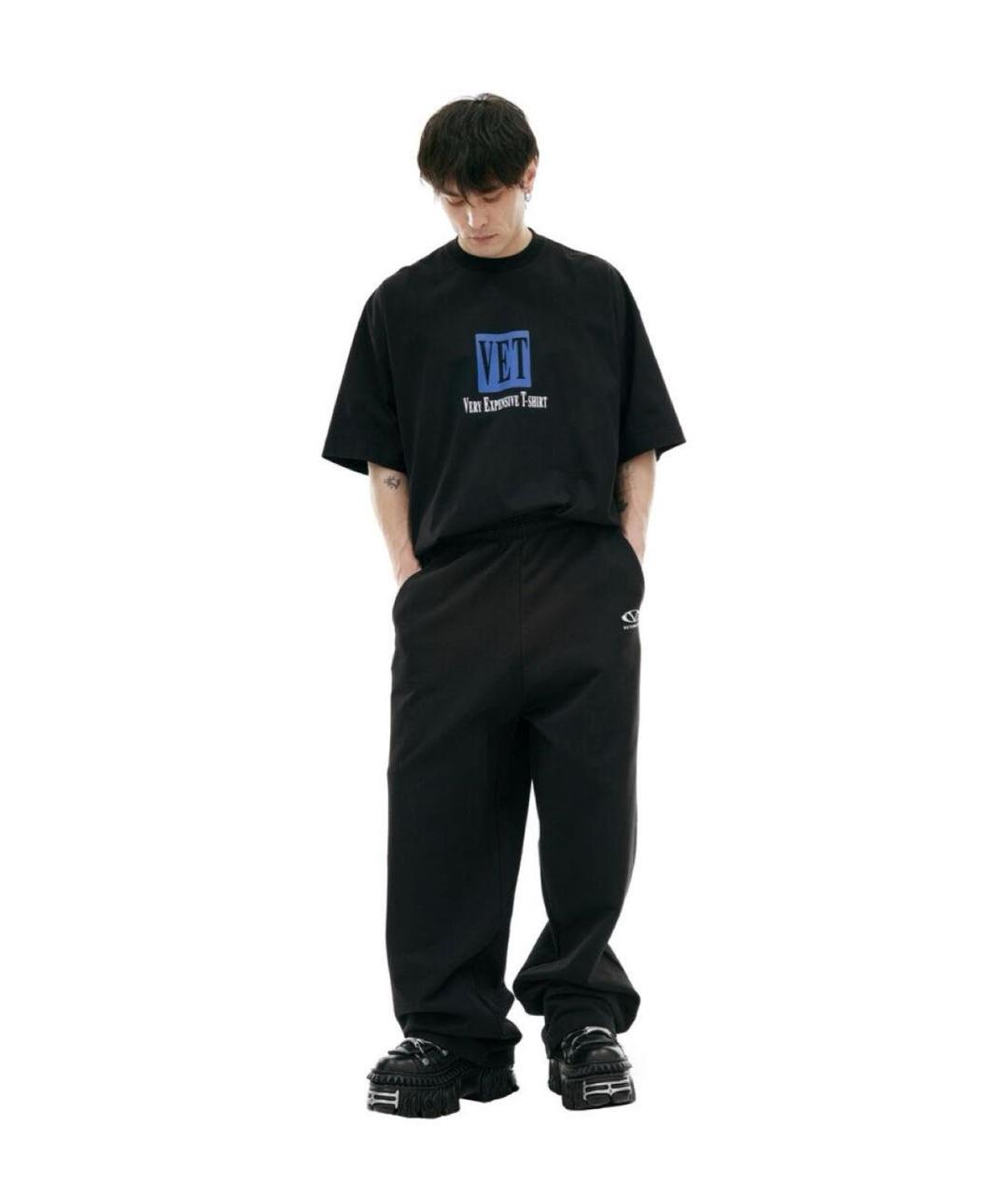 VETEMENTS Черные хлопковые брюки широкие, фото 5