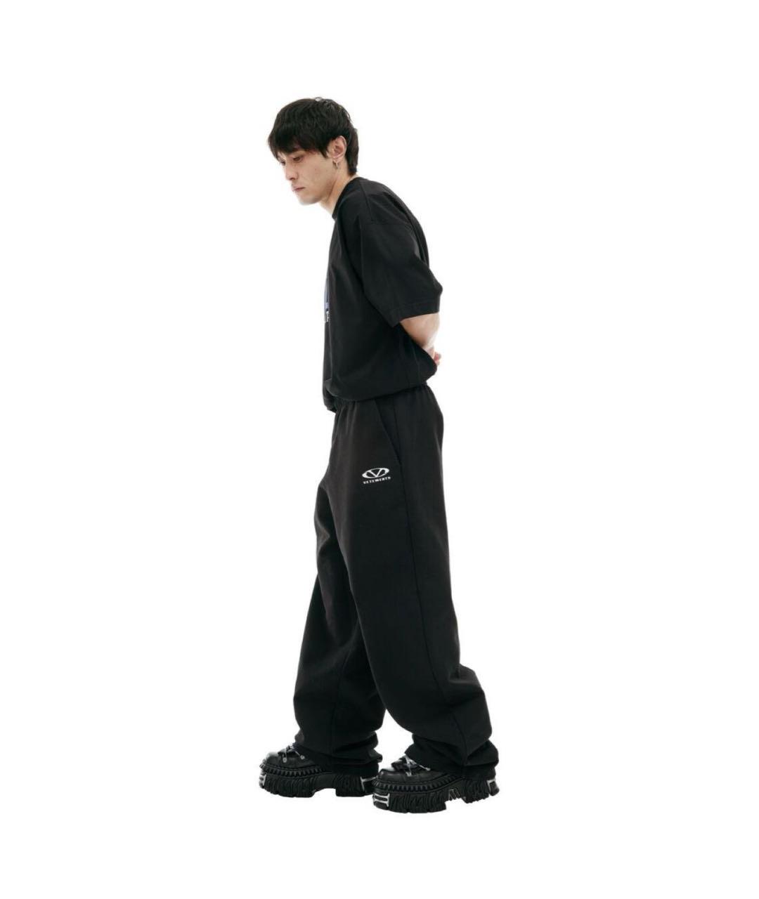 VETEMENTS Черные хлопковые брюки широкие, фото 3