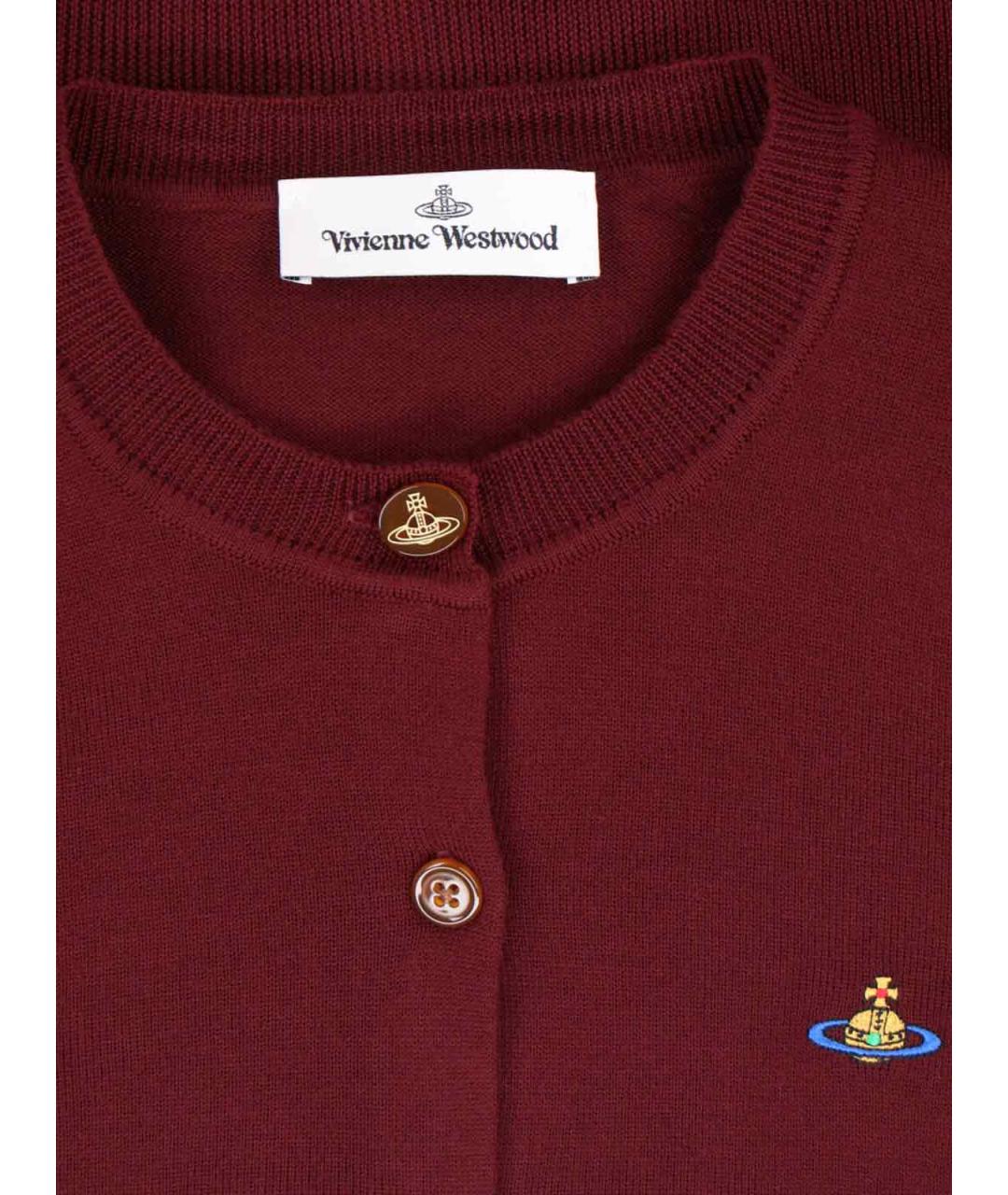VIVIENNE WESTWOOD Бордовый шерстяной кардиган, фото 3