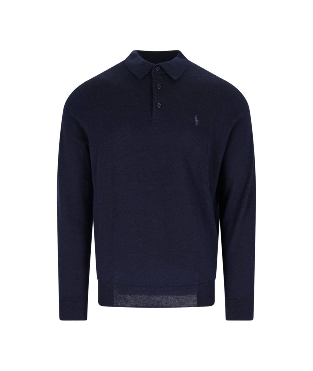 POLO RALPH LAUREN Темно-синий шерстяной джемпер / свитер, фото 1