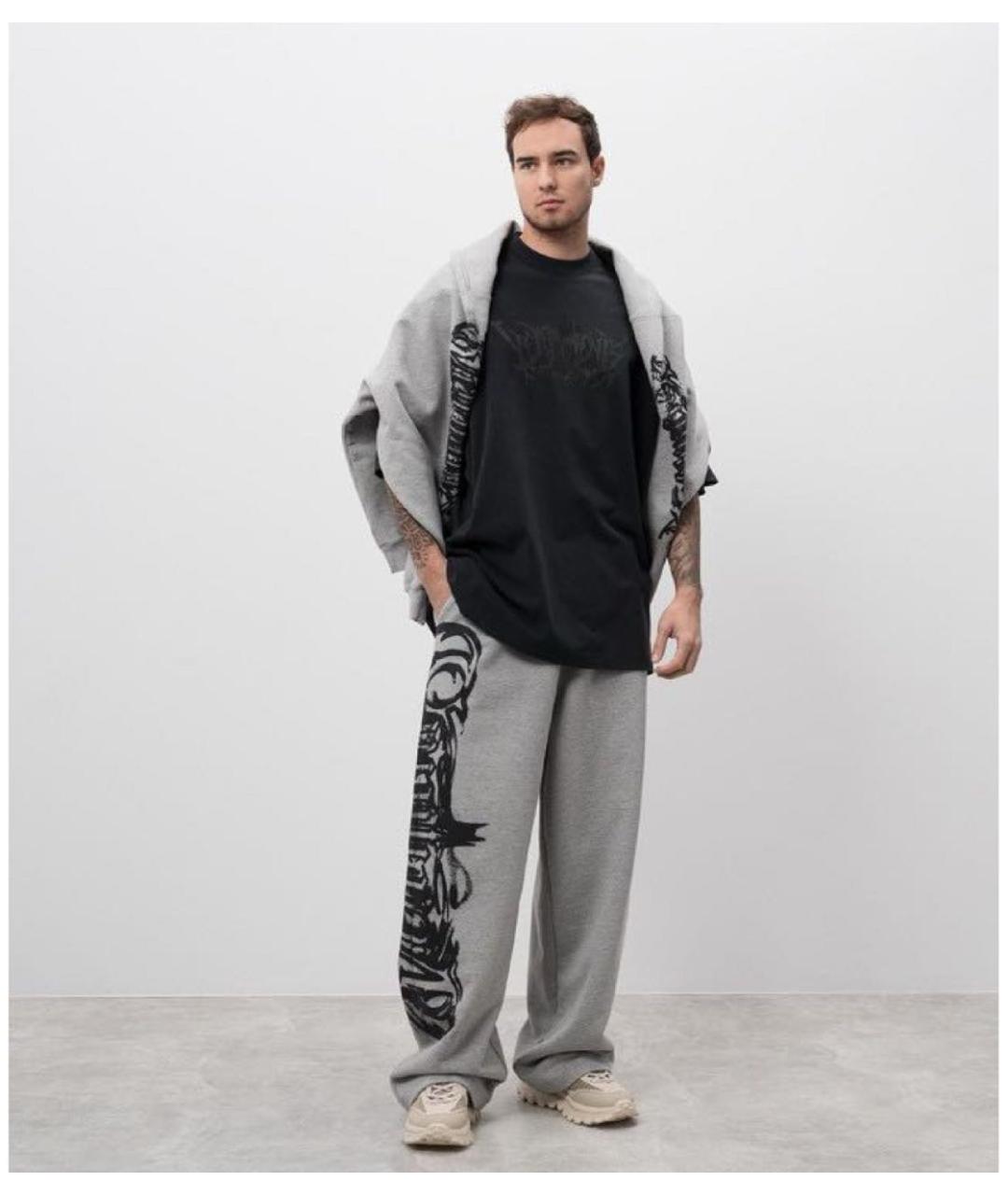 VETEMENTS Серые хлопковые повседневные брюки, фото 3