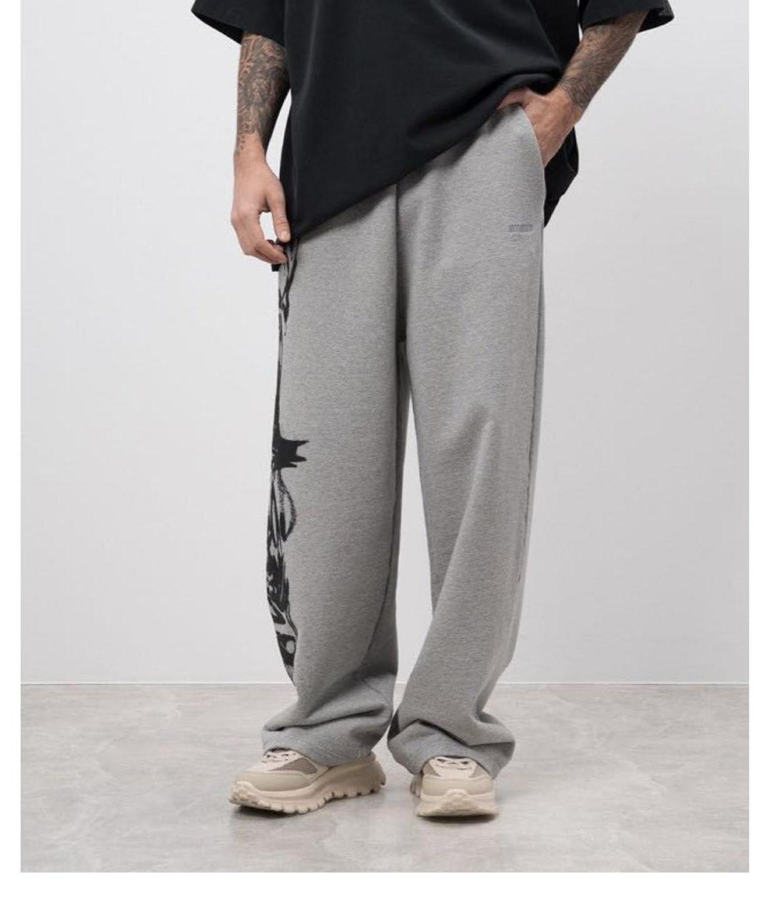 VETEMENTS Серые хлопковые повседневные брюки, фото 2