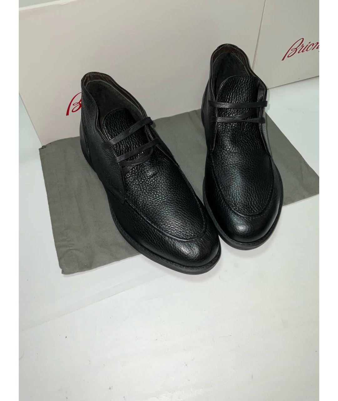 BRIONI Черные кожаные высокие ботинки, фото 2
