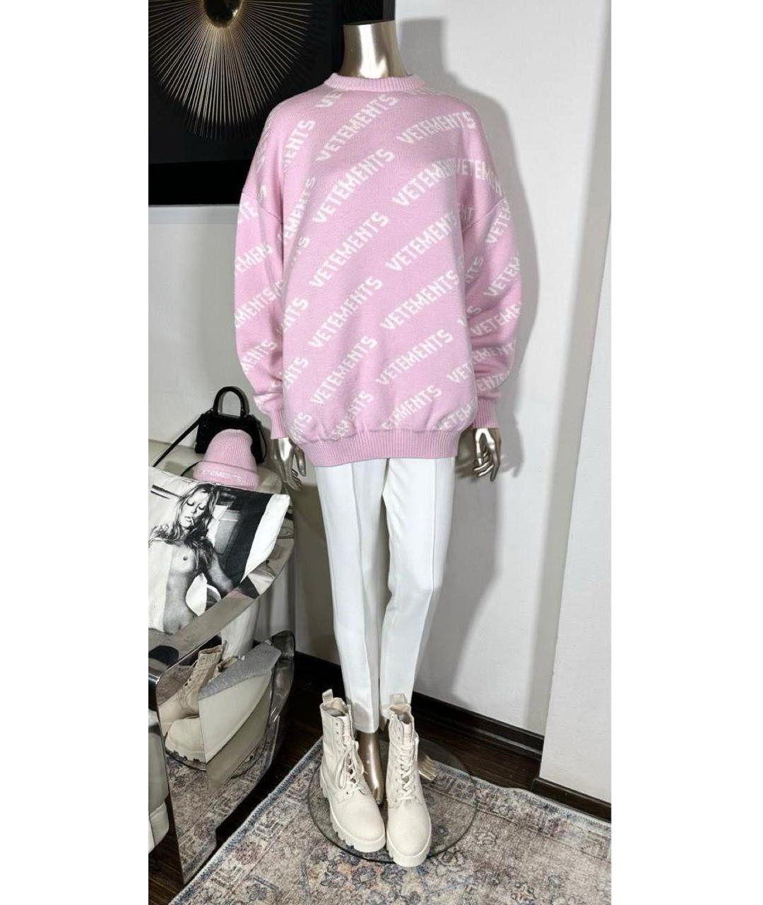 VETEMENTS Розовый шерстяной джемпер / свитер, фото 5