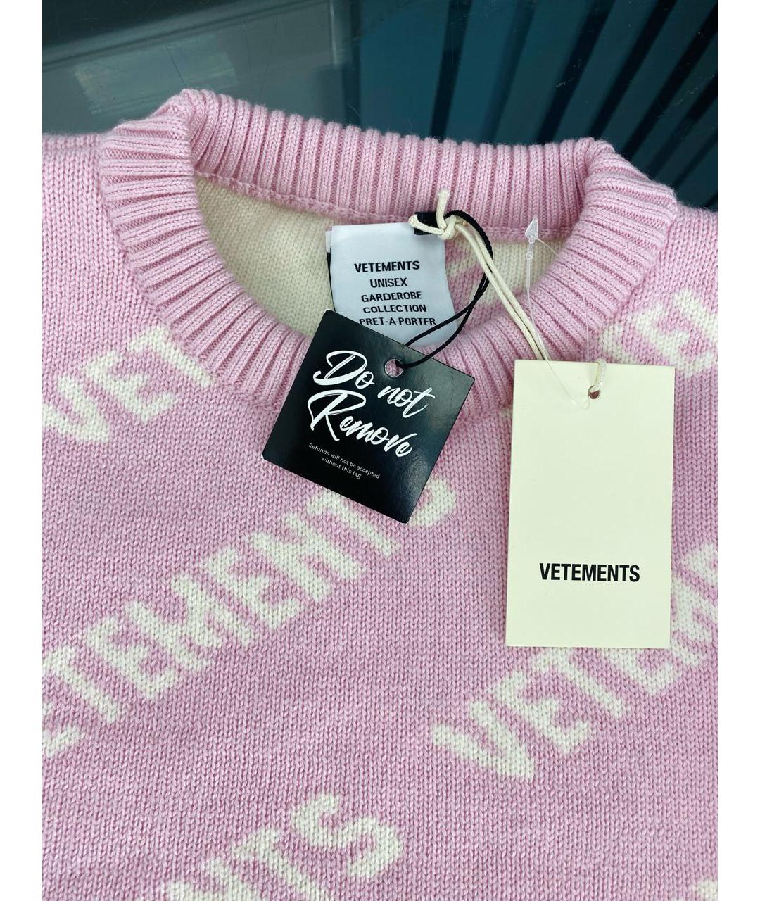 VETEMENTS Розовый шерстяной джемпер / свитер, фото 3