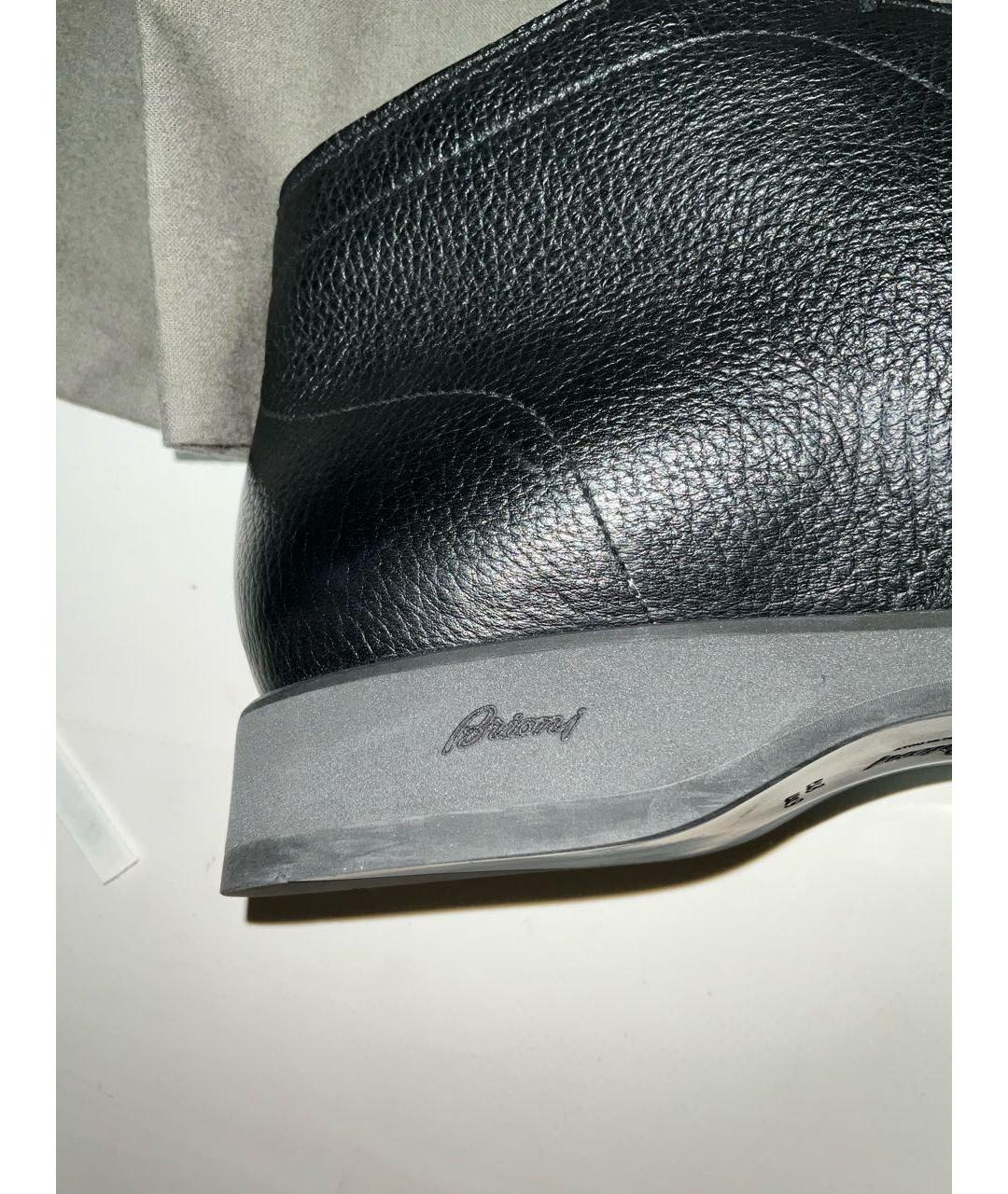 BRIONI Черные кожаные высокие ботинки, фото 4
