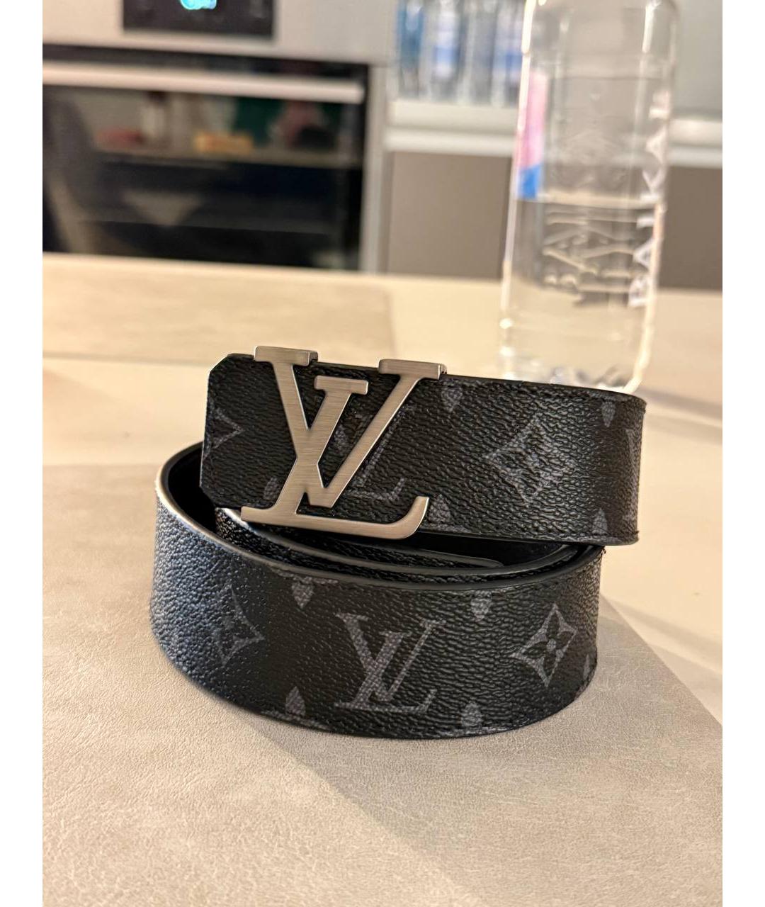 LOUIS VUITTON Черный кожаный ремень, фото 5