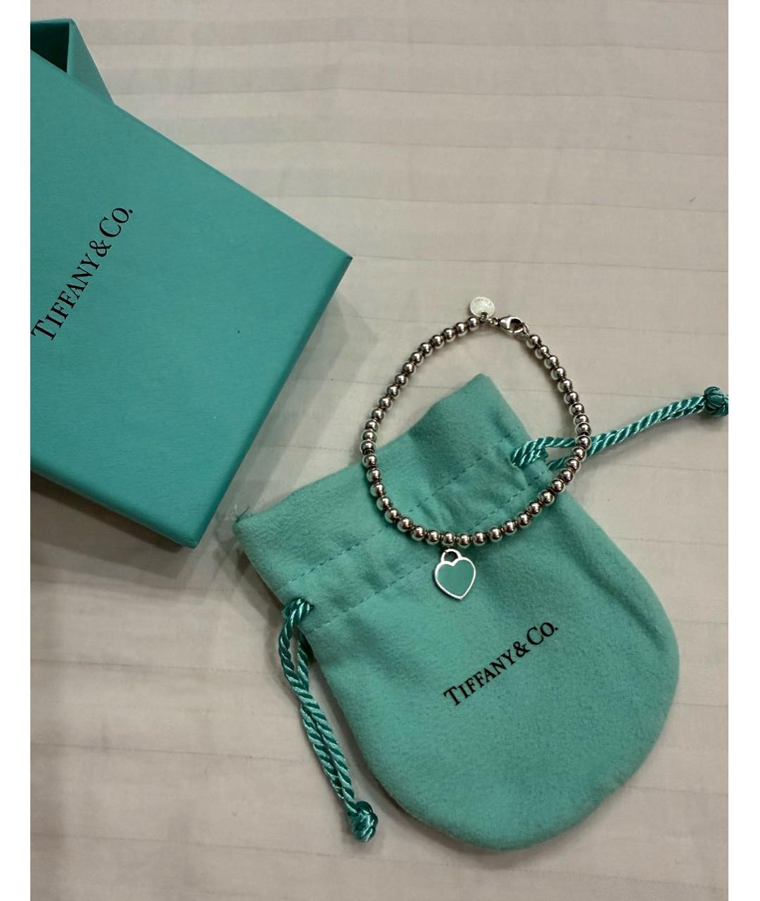 TIFFANY&CO Бирюзовый серебряный браслет, фото 6