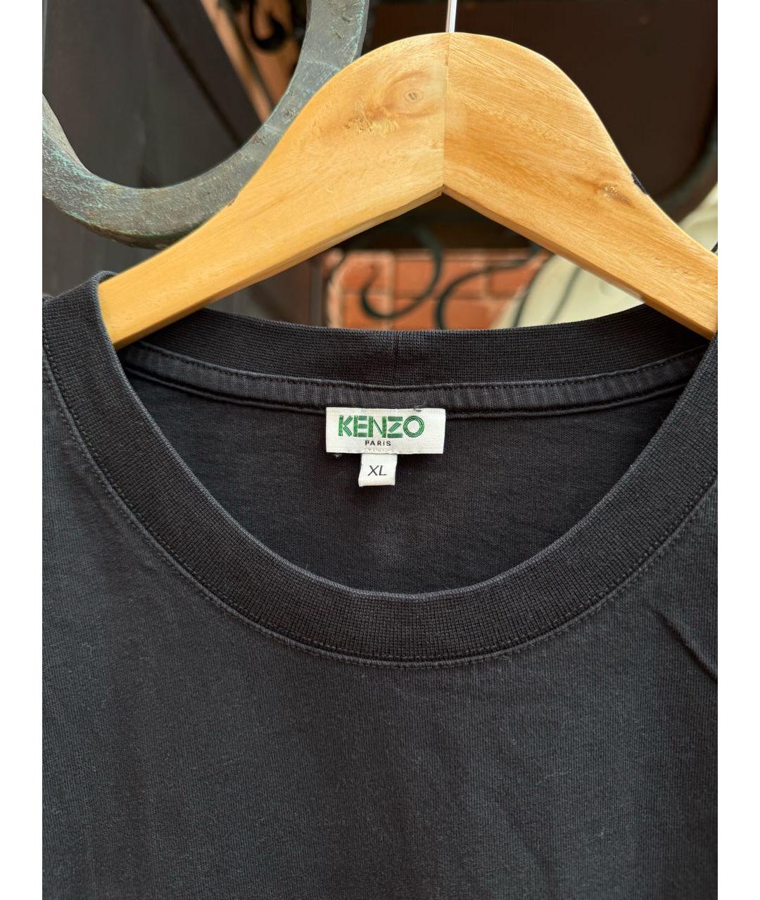 KENZO Черная хлопковая футболка, фото 2