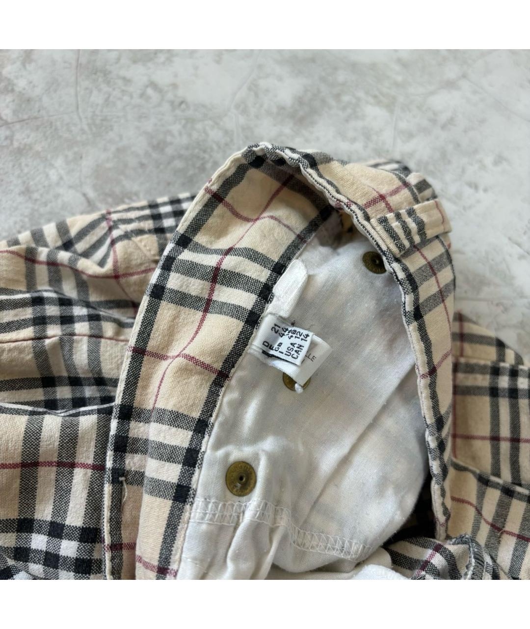 BURBERRY Бежевые хлопковые повседневные брюки, фото 6