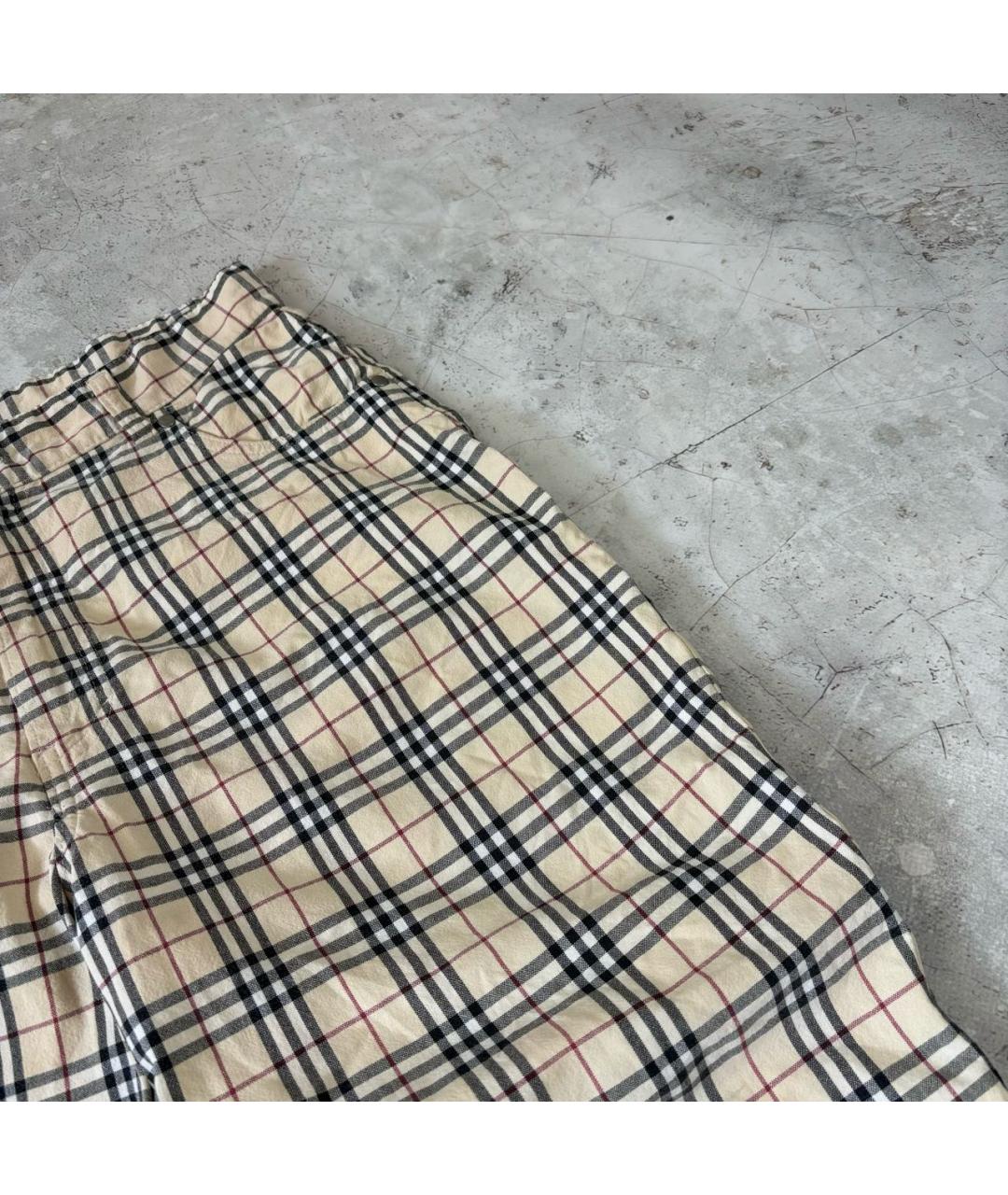 BURBERRY Бежевые хлопковые повседневные брюки, фото 4