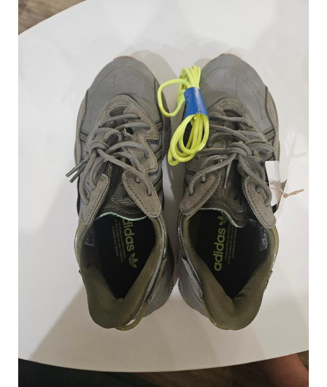 ADIDAS Зеленые нубуковые низкие кроссовки / кеды, фото 3