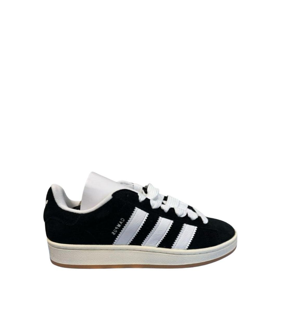ADIDAS Черные замшевые низкие кроссовки / кеды, фото 1