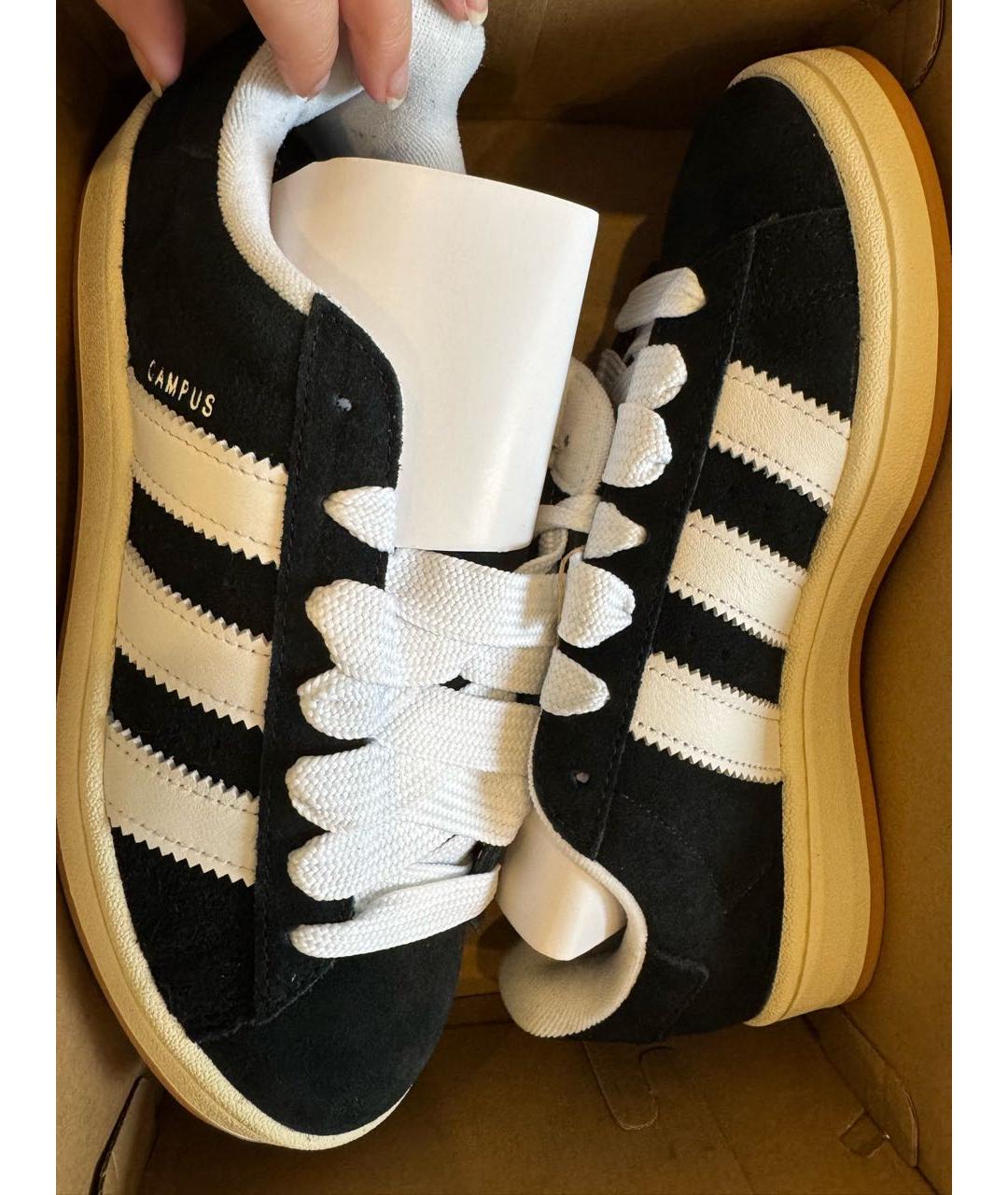 ADIDAS Черные замшевые низкие кроссовки / кеды, фото 8