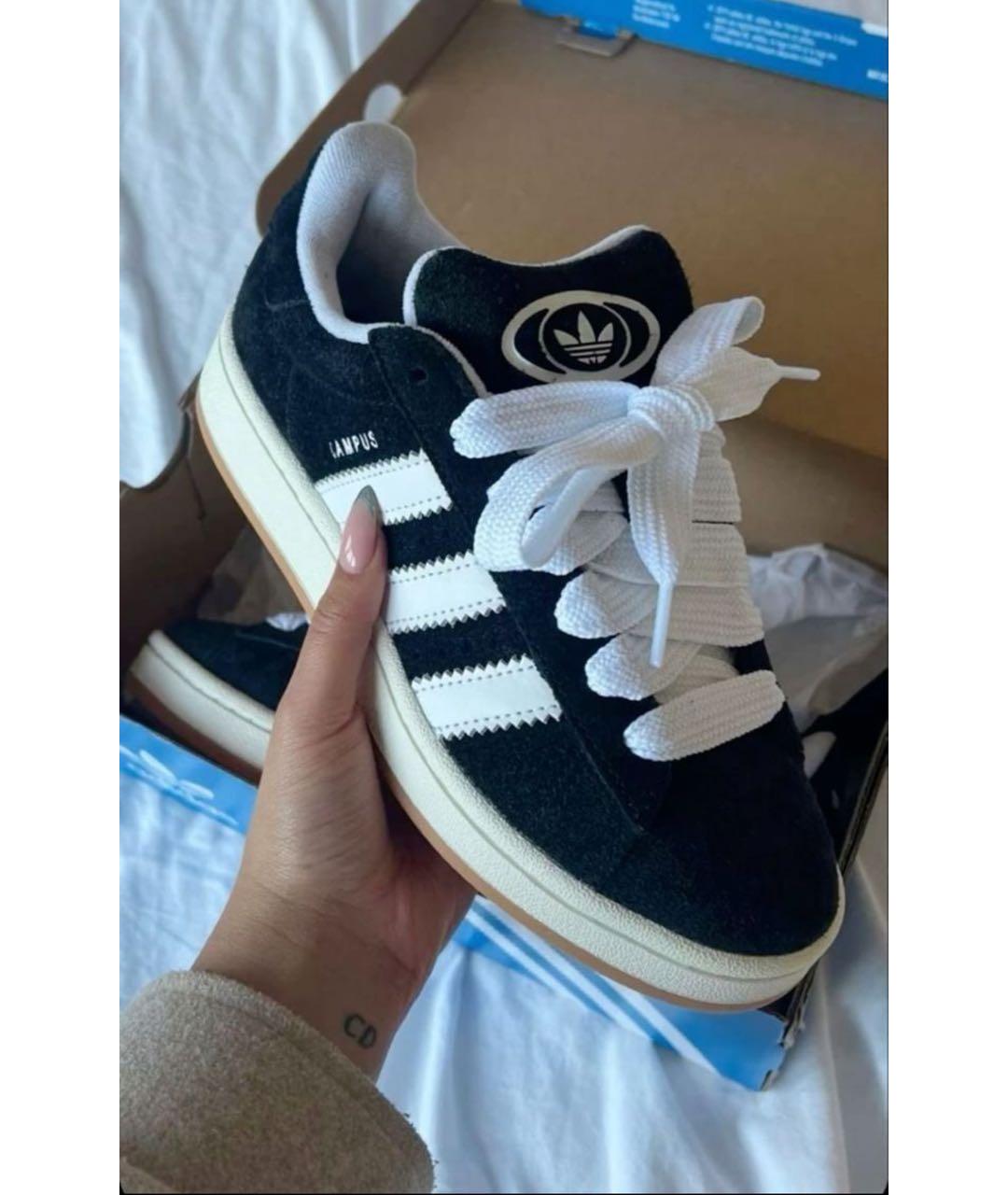 ADIDAS Черные замшевые низкие кроссовки / кеды, фото 6
