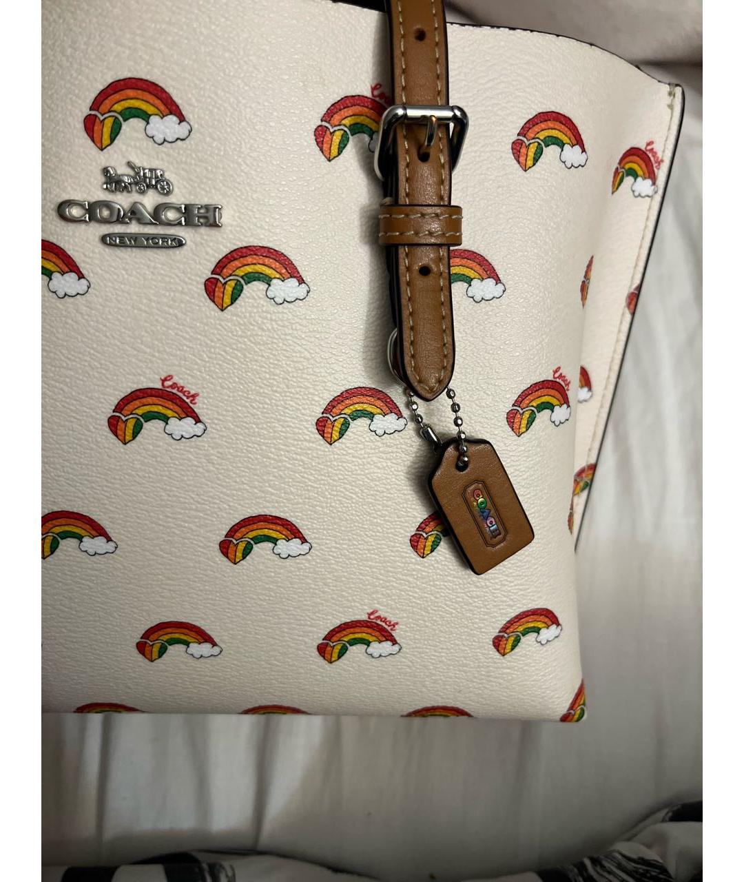 COACH Белая сумка тоут, фото 7