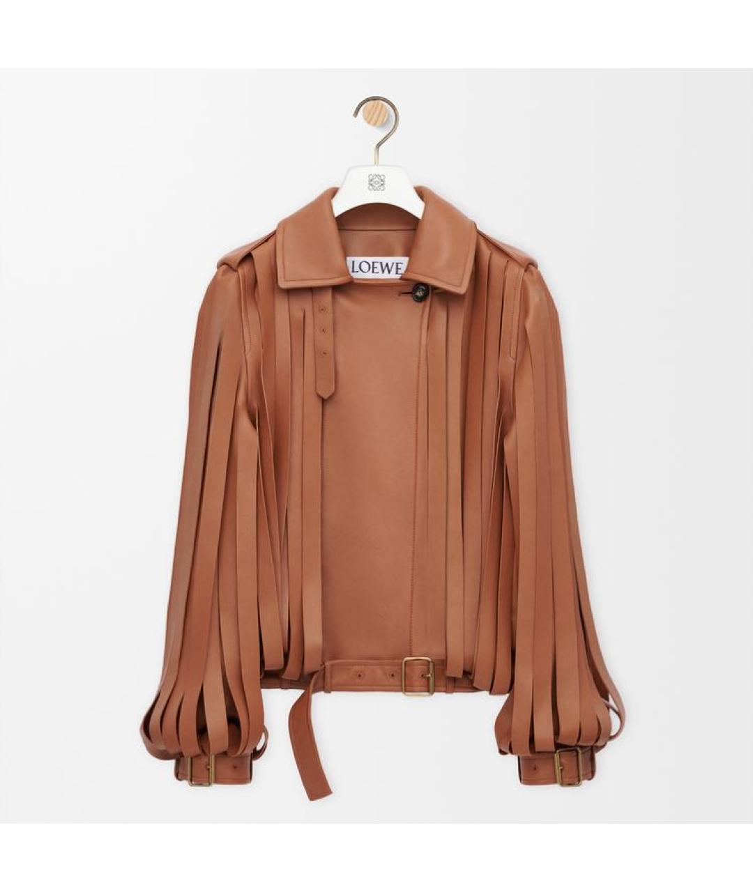 LOEWE Коричневая кожаная куртка, фото 1